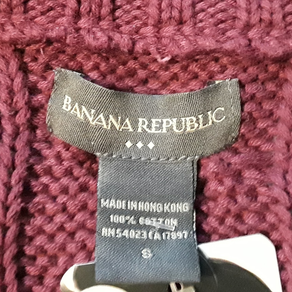 Banana Republic Zip Sweater Burgundy S - Picture 3 of 6